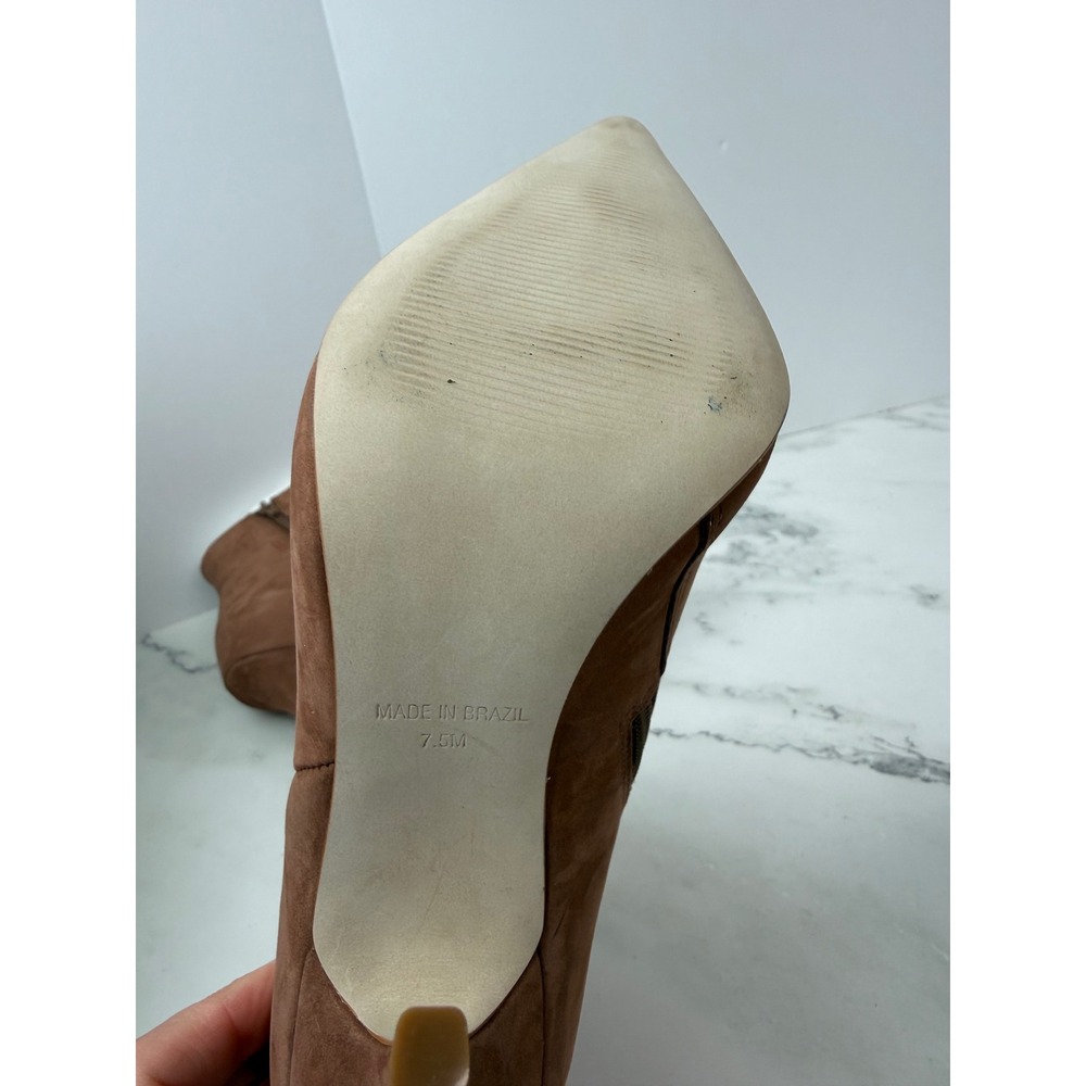 Steve Madden Ashton Leather Stiletto Heeled Booties Taupe Sz 7.5 - Picture 5 of 7